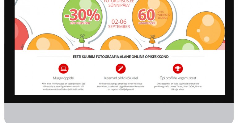 Fotokursuse sünnipäev: kõik kursused -30% ja kingituseks 60 paberfoto tellimus