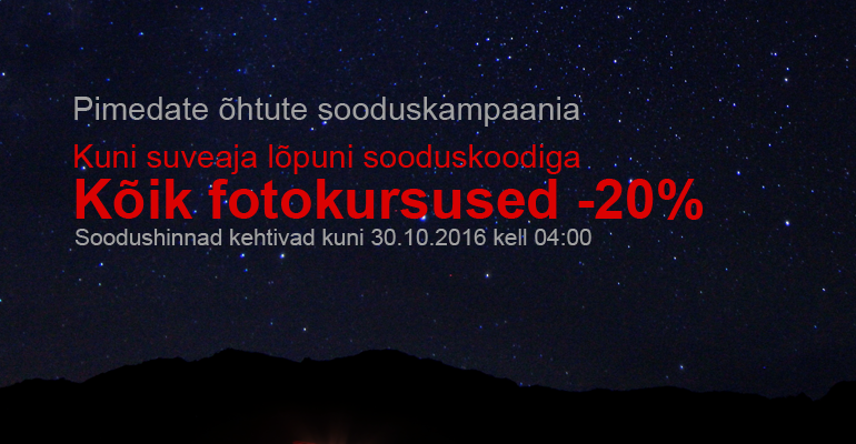 Tarkust täis fotokursused pimedateks sügisõhtuteks -20%